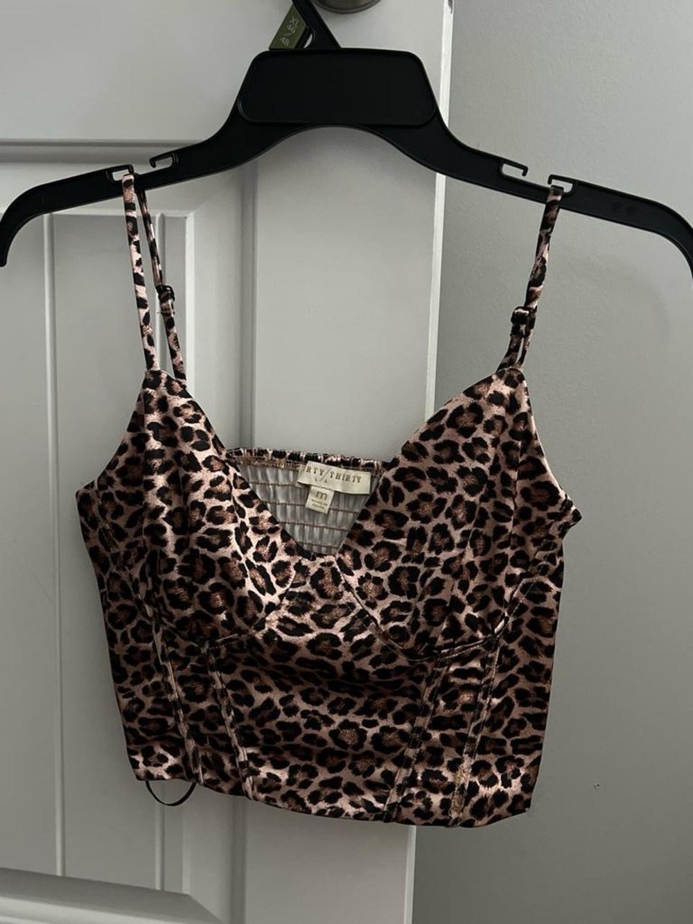 T.J.Maxx Leopard Print Satin Cami Tank Top - Brown & Black